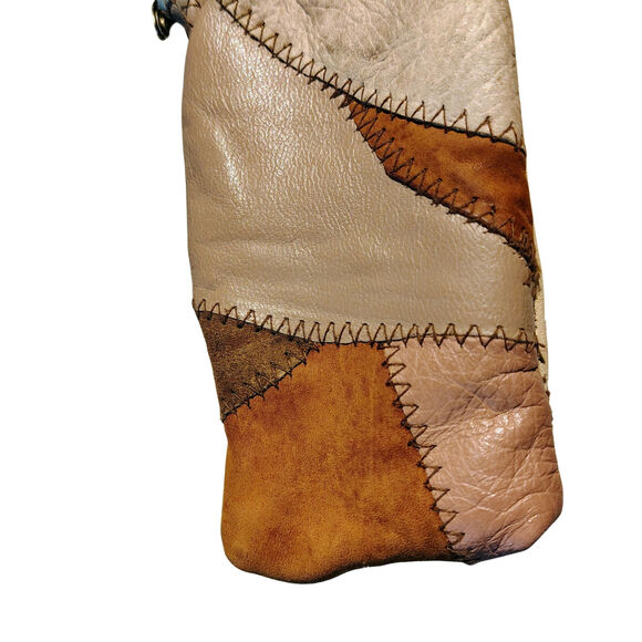 1970s Cigarette Holder Kiss Closure Pouch Pocket Patchwork Leather Multi-Color - Picture 3 of 7